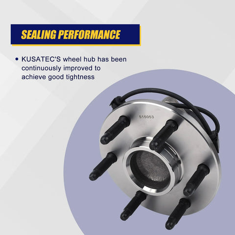 Front Wheel Bearing Hub Assembly 2Pcs For 2000-2008 Cadillac Escalade with 6 Lug Bolts And ABS showing sealing performance