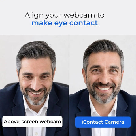 Pro 4K Eye Level Webcam With Retractable Arm For Flawless Video Calls And Live Streaming On PC And Mac comparison of webcam positioning
