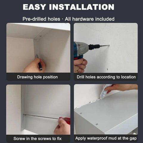 Keep Your Daily Driver Dry With This Tough Weatherproof EV Charger Cover For Outdoor Wall Mounts Featuring A Snappy Magnetic Flip Door And Heavy Duty Storm Guard installation steps with pre-drilled holes shown.