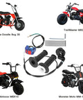 Plug And Play Mini Bike Throttle Kit Replacement For Coleman CT200U 7/8 inch handlebars with grips, cable, and switches