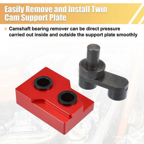 Harley Davidson Twin Cam Camshaft Bearing Removal Tool Kit for 1999 2006 Models Pro Grade Installer Set in red and black