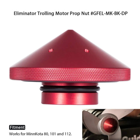Prop Nut For Trolling Motor Heat Sink Style Red Stabilizer For MinnKota 80 101 112, Reduces Noise And Vibration, Red Cone Shape