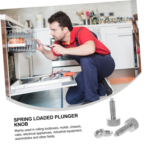 Premium Stainless Steel Retractable Spring Plunger Featuring Knurled Handle Locking Indexing Pin Quick Release Pull Ring for tool repair.