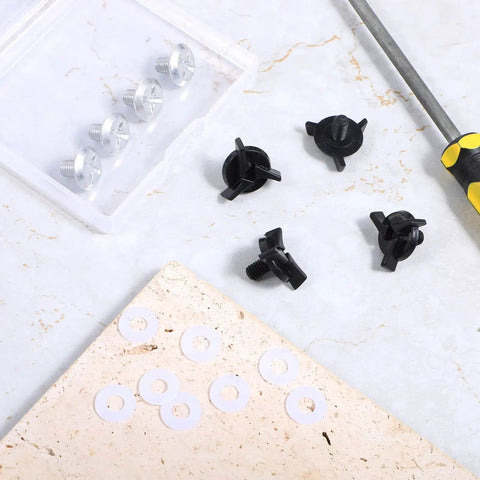 Versatile Ride Ready Motorcycle Helmet Visor Screws Kit 8 Pcs Replacement Bolts With Black Plastic And Silver Metal Screws