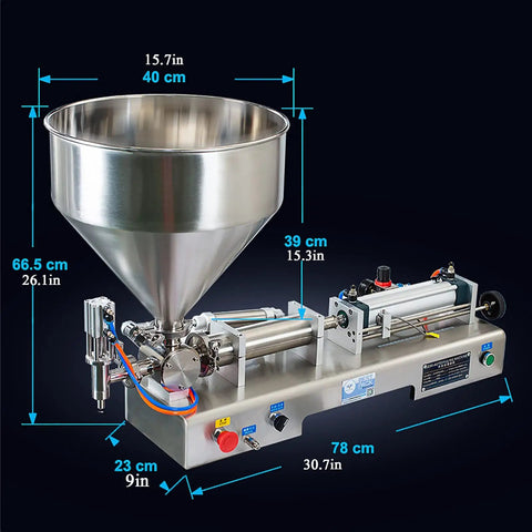 Kickass Precision Pneumatic Liquid Filling Machine, 10 to 100 ML stainless steel pump with large funnel for viscous liquids.