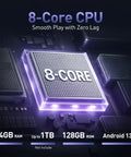 8-Core CPU and specs for 5 Inch Touchscreen MP3 Player With 128GB Real Storage, Bluetooth, WiFi, Android 13