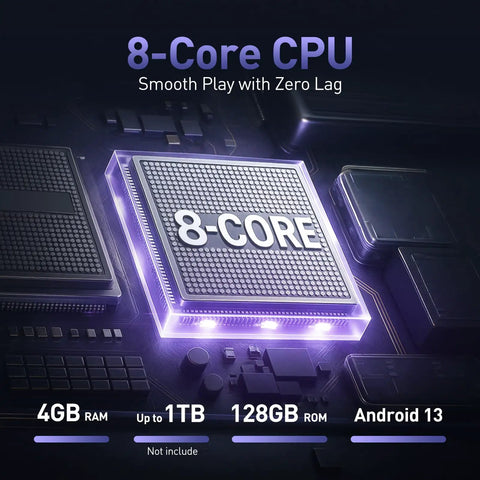 8-Core CPU and specs for 5 Inch Touchscreen MP3 Player With 128GB Real Storage, Bluetooth, WiFi, Android 13