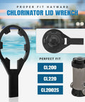 Chlorinator Lid Wrench Opener With 2 O Rings For Hayward CL200 CL220 CL2002S, durable plastic tool with easy grip design.