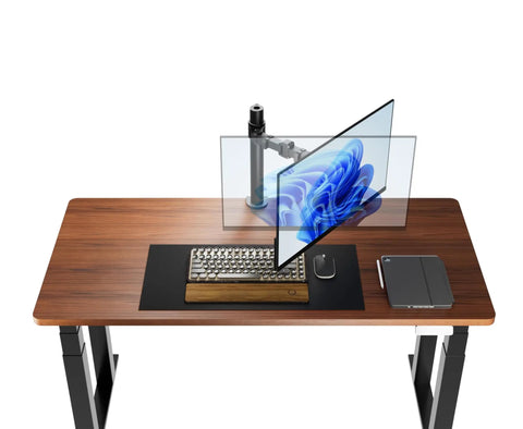 Single Computer Monitor Stand With Cable Management And Height Adjustable VESA Desk Arm Mount for 13 to 30 Inch Screens on desk