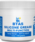 5 oz jar of food-grade silicone grease for plumbing and pool equipment with temperature range from -40°F to 428°F, white container
