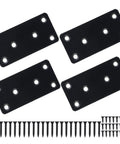 Heavy Duty Mending Plates Pack Of Four Black Steel Straight Brace Brackets For Furniture And Shelves Tough As Nails Joining Hardware