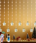 Star Curtain Lights With Wishing Ball LED Fairy String Lights USB Powered Remote Control 8 Modes Warm White Cozy Vibe
