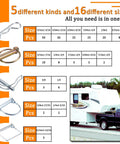 200 Piece Heavy Duty Pin Assortment Kit for Trailers, Tractors, Trucks, Mowers and Farm Equipment, various sizes shown in chart.