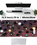 Ultra Large Anime Themed Gaming Mouse Pad With Pom Pom Stars Oversized Desk Pad For Computer Setup Smooth Non Slip Surface 31.5 By 11.8 Inches Stitched Edges Desk Decor For Women And Gamers displayed on a desk setup
