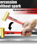 3-Piece Non-Sparking Brass Hammer Set With Jacketed Fiberglass Handles, Includes 16 Oz 24 Oz And 32 Oz Hammers held by hand