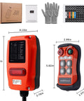 Two Speed Wireless Crane Remote Control Kit for 12-24V Systems with FHSS Technology, Ultra Stable Signal, Lag Free Commands, Heavy Duty Lifting Receiver Transmitter for Construction Equipment, transmitter and receiver set with dimensions