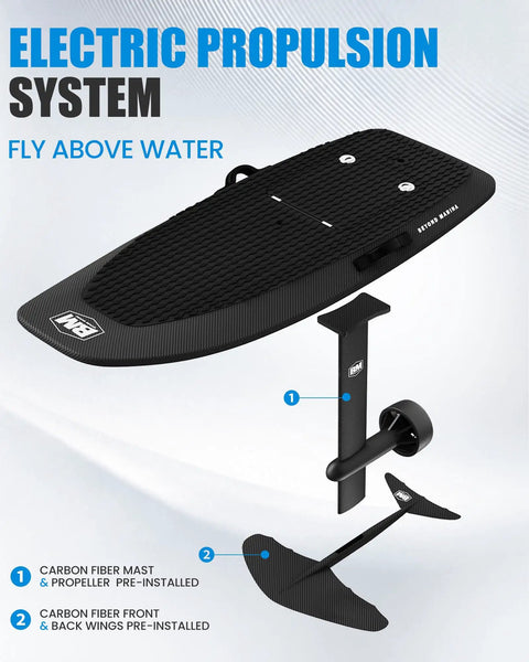 8000W Electric Efoil Surfboard With Wireless Remote High Speed Hydrofoil Board For Adults carbon fiber mast and wings
