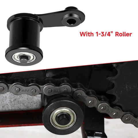Mini Bike Chain Tensioner Kit With 420 Chain 42 Links For Predator 212 OHV Mini Bikes And Coleman CT200U visible with roller