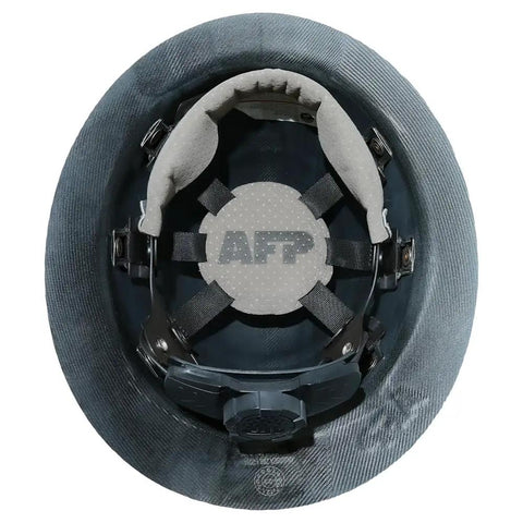 Kevlar Fiber Glass Full Brim Hard Hat With Six Point Ratchet Suspension, OSHA And ANSI Rated, interior view