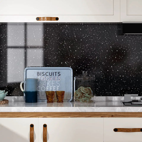 Kitchen backsplash with Budget Friendly Black Granite Countertop Contact Paper Peel And Stick Self Adhesive Vinyl Wrap.