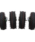 Set of four 10 Inch Heavy Duty Pneumatic Casters Featuring Smooth Cruising Black Rubber Air Tires built for heavy loads.