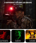 Hunter using Long Range Coon Hunting Headlamp With 600 Lumens, Rechargeable, IPX5 Waterproof, Six Lighting Modes And Four Color LEDs