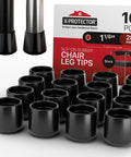 Heavy Duty Rubber Chair Leg Caps Total Game Changer For Hardwood Floors Keep Your Space Looking Crisp Anti Scratch Furniture Foot Covers, black rubber caps for 1 1/8 inch legs, 16-piece set.