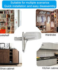 Image of Super Sturdy 30 Pack Cabinet Shelf Support Pegs 3mm Adjustable Shelving Brackets in use in various cabinets and bookshelves.