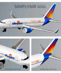 1 To 400 Scale Allegiant Airplane Model Ready To Display Dope Preassembled Alloy Fuselage With Plastic Fittings No Assembly Needed Collectible Aircraft For Home Desk Or Shelf Display featuring detailed coating and fuselage details.