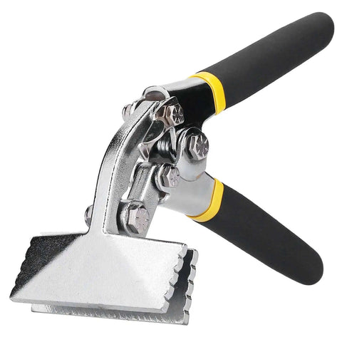Sheet Metal Flanging Pliers Flat Nose Crimping Forceps Hand Seamer With Curved Handle Compound Leverage in chrome vanadium steel.