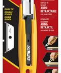 Self Retracting Safety Knife Semi Auto Utility Cutter For Tape And Cardboard Razor Sharp Blade With Spring Return Ultra Safe Box Opening Tool For DIY And Industrial Packaging, 17.5 mm, ABS handle