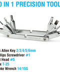 10 In 1 Bike Multitool For Road And Mountain Bikes Ultra Compact Pocket Repair Kit with 10 Tools Slim Chrome Vanadium Steel