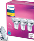 Top Shelf Led Mr16 Bulbs 3Pack with Crisp Bright White 3000K Glow at 380 Lumens in packaging with one bulb out.