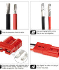 Heavy Duty Battery Quick Connect Disconnect Kit 175 Amp 12 To 36V 1/0 AWG Red 4 Pack For Winches Trailers And Electrical Equipment Fast Easy Power Connection And Disconnection., red battery quick connect plug with crimped cables and locking housing
