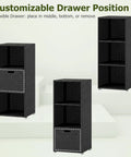 Outdoor PE Rattan Storage Cabinet With Shelves And Drawer All Weather Wicker Storage Shed Organizer for various setups.