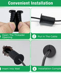 Installation steps for Two Pack Cable Grommet Three Quarters Inch Silicone Anti Slip Wall Hole Pass Through Split Cable Bushings.