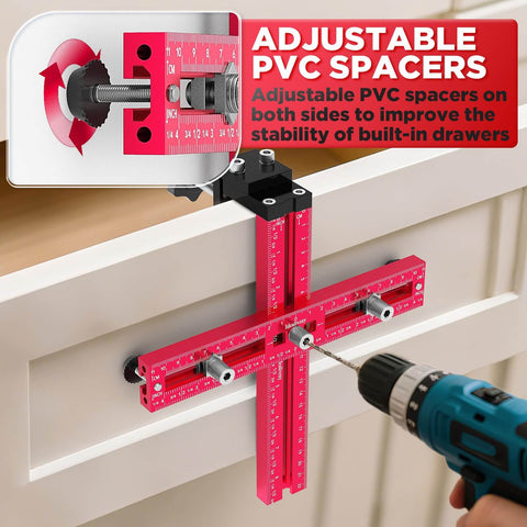 Adjustable Cabinet Hardware Jig For Precise Hole Alignment In Knobs And Handles DIY Cabinet Install Drill Guide Template