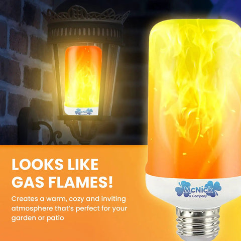 Flickering LED Flame Light Bulbs With Four Modes E26 Base Realistic Gas Lantern Glow For Halloween Decor Indoor Outdoor Vibe Lit Glow For Restaurants And Parties