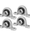 Flange-mounted pillow block bearing, self-aligning, 12mm bore, zinc alloy housing, set of 4