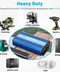 2000 Watt Pure Sine Wave Power Inverter For Home RV Off Grid Solar Systems With Dual AC Outlets displayed with appliances