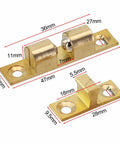 Solid Brass Double Ball Tension Roller Catch Latch For Cabinets And Furniture Doors, Adjustable Gold Tone Door Top Bead With Screws, 70mm
