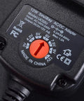 Close-up of 12W AC DC adapter's voltage selector for All In One 12W Universal AC DC Adapter With Eight Swappable Tips Power Supply From 3V To 12V 1.2A Max Plug And Play Charger For Small Electronics Like Cameras Routers Toys And More.