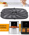 Air Fryer Grill Pan Replacement Tray For Chefman TurboTouch Easy View 8 Qt Air Fryer Top Notch Nonstick Crisper Plate