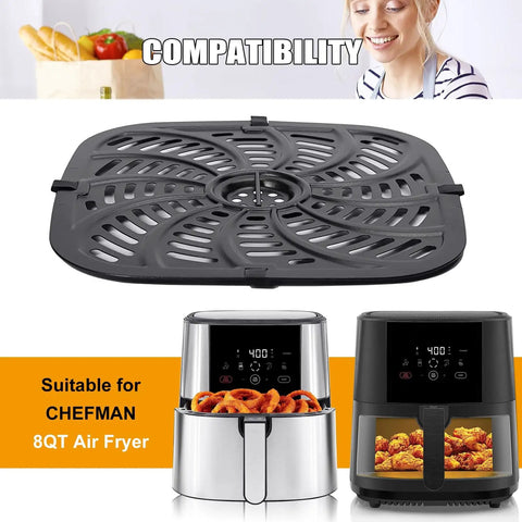 Air Fryer Grill Pan Replacement Tray For Chefman TurboTouch Easy View 8 Qt Air Fryer Top Notch Nonstick Crisper Plate