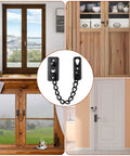 Heavy Duty Stainless Steel Door Chain Lock With Spring Loaded Push Button Latch And Thickened Chain Black Finish on various doors