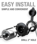 Exploded view showing the easy installation of GCP2 125V 15A AC Port Plug With Waterproof Inlet Socket and dual outdoor cords