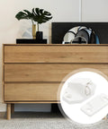 10 Sets Plastic Furniture Door Latches With White Ball Catch Buckles for closet doors, featured alongside wooden cabinet