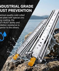 Beefy Heavy Duty Full Extension Ball Bearing Drawer Slides Pair For 20 To 76 Inch Range, Side Mount Rails, 500 Lb Capacity
