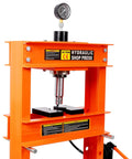 30 Ton Hydraulic Shop Press With Adjustable H Frame And Gauge, Dual Pump, Steel Construction, Garage Grade, front view