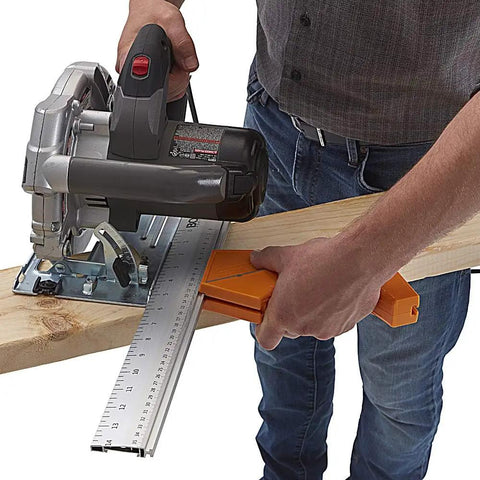Quick Cut Circular Saw Guide With Rail And Angle Assist All In One Woodworking Tool 16 Inch Durable Aluminum Guide Rail in use